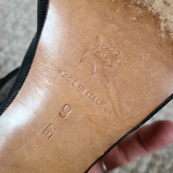 9 vintage heels, sheet and black suede, 3" heel, Italy, Saks Fifth Avenue - Picture 9 of 9